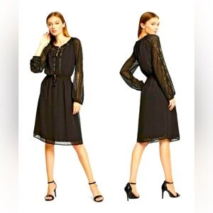 Altuzarra For Target Black Textured Long Sleeve Dress.